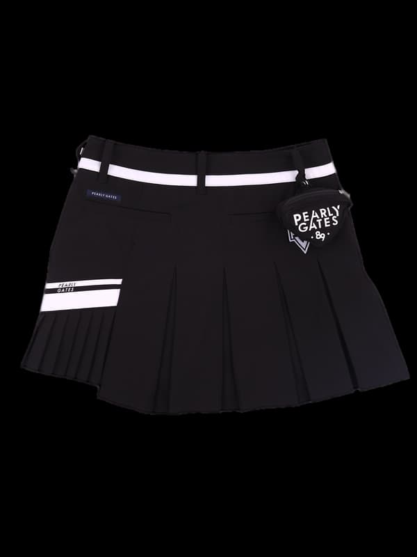 배색 플리츠 스커트