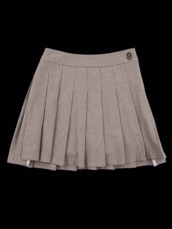 로고 주름 스커트