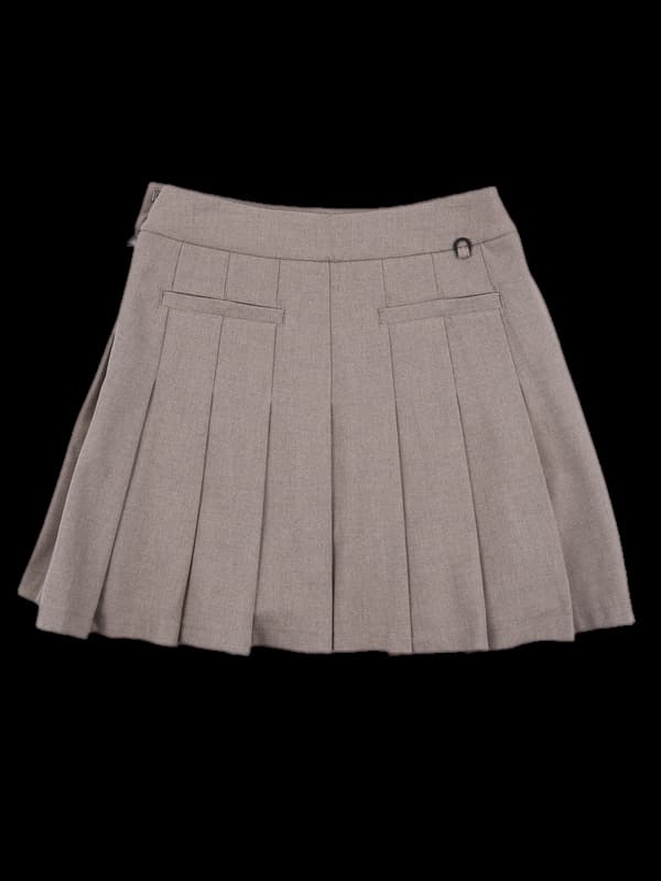 로고 주름 스커트