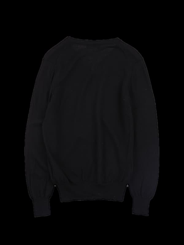 로고 브이넥 긴팔니트