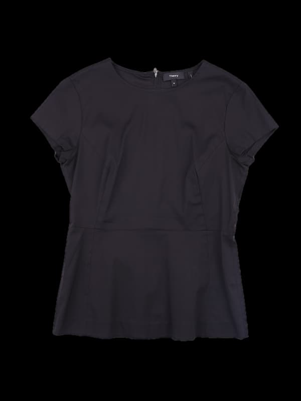 라운드넥 반팔 블라우스