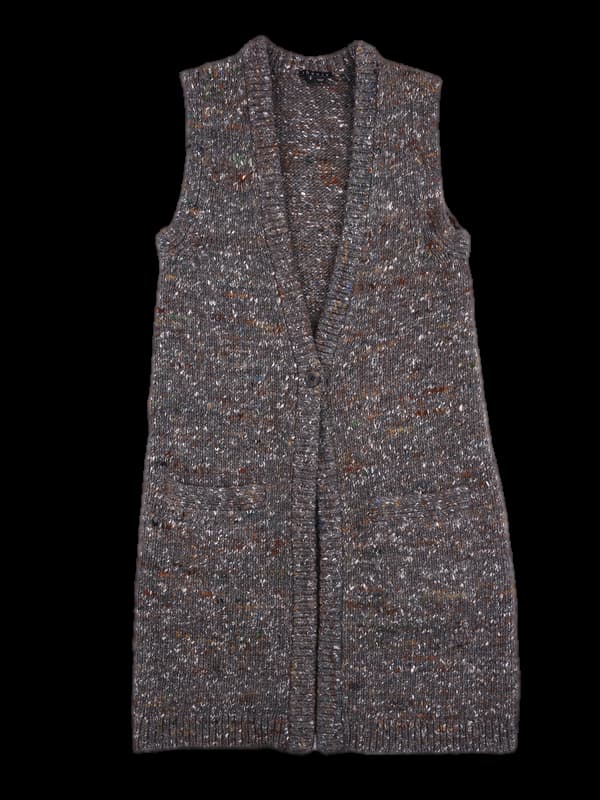 니트 민소매 롱가디건