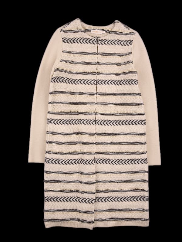 패턴 니트 자켓