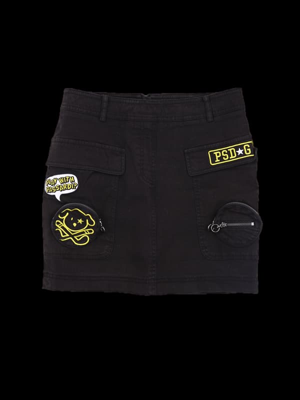 로고 파우치 스커트