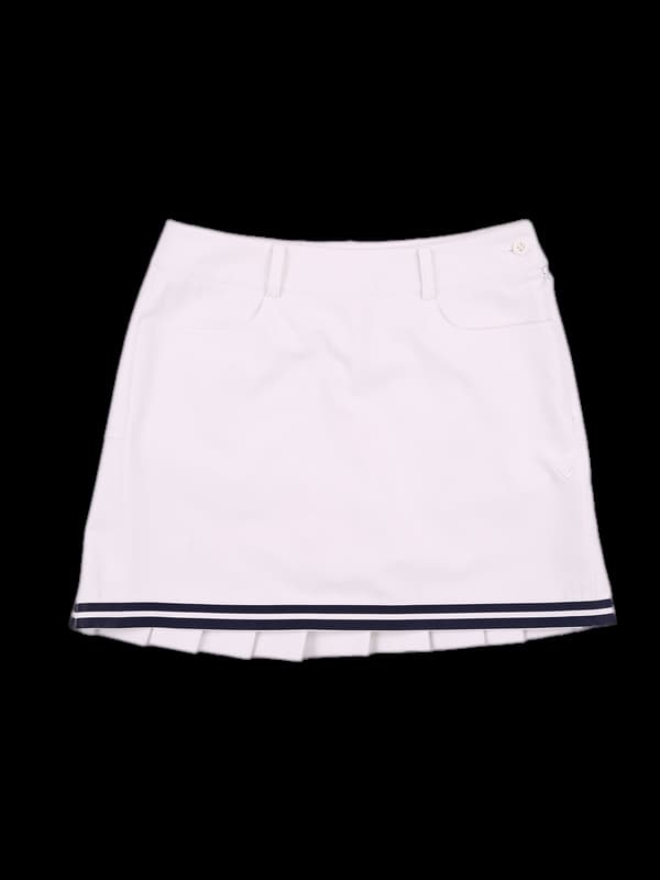 로고 주름스커트 