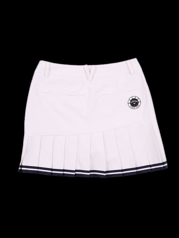 로고 주름스커트 