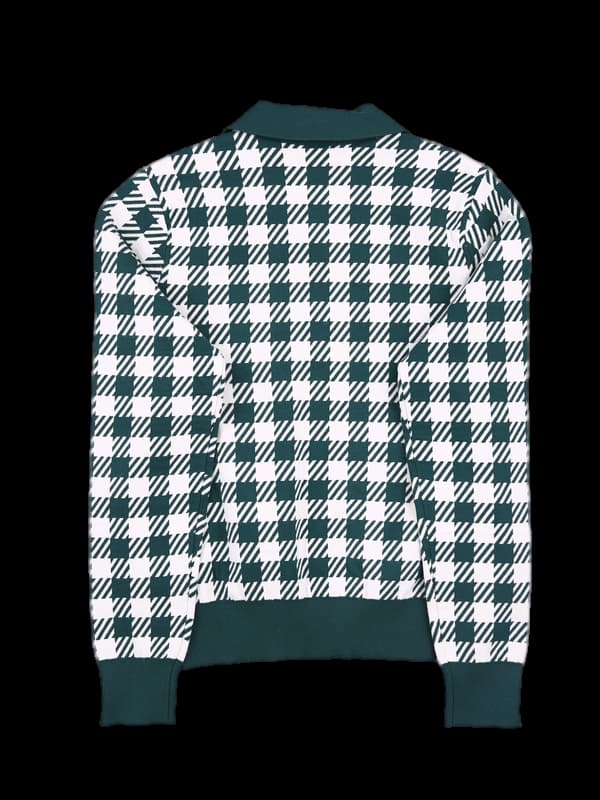 패턴 카라 긴팔 가디건