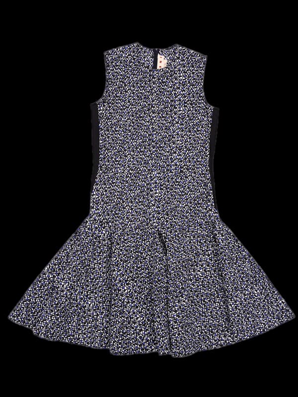 패턴 민소매 롱 원피스