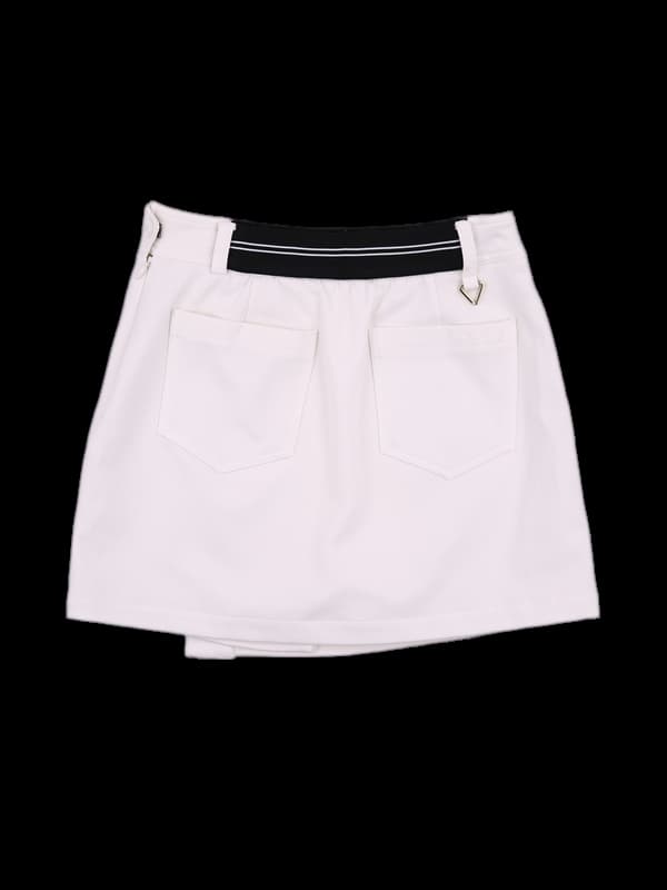 단추 언발 스커트