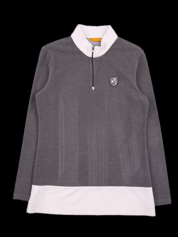 로고 니트 하프집업 