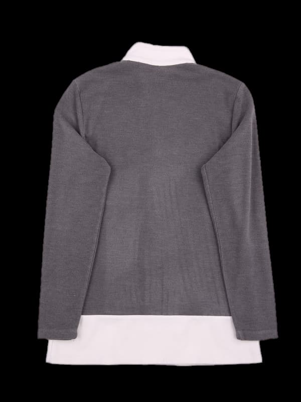 로고 니트 하프집업 