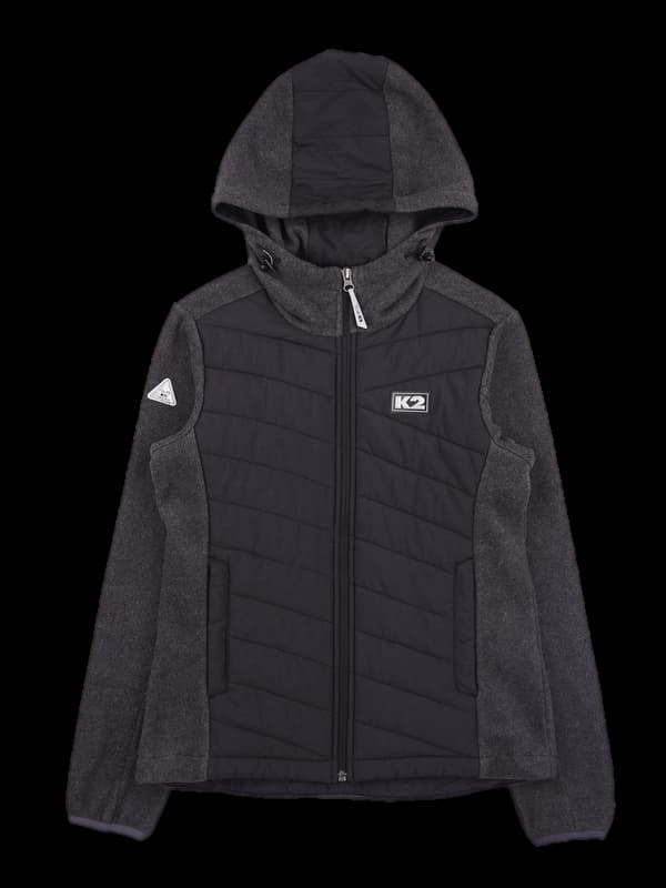 로고 다운 후드집업 