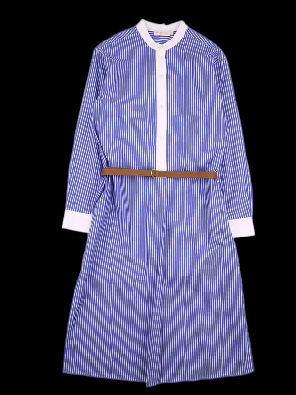 스트라이프 롱 원피스 