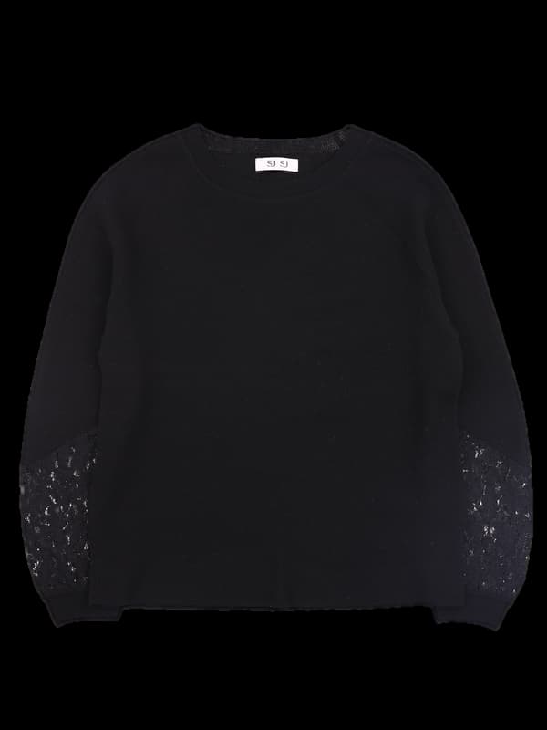 레이스 포인트 긴팔니트