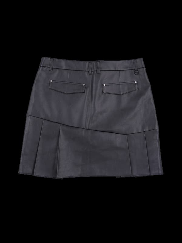 가죽 주름 스커트