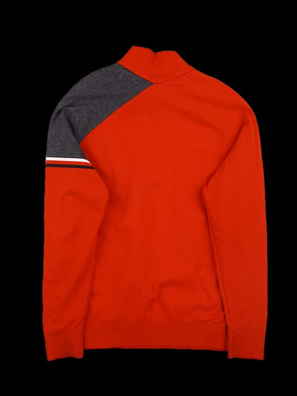 [남성] 로고 체크 하이넥 긴팔니트 