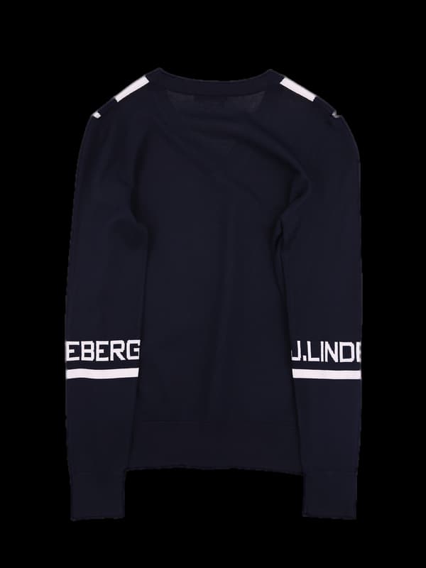 로고 배색 긴팔 니트