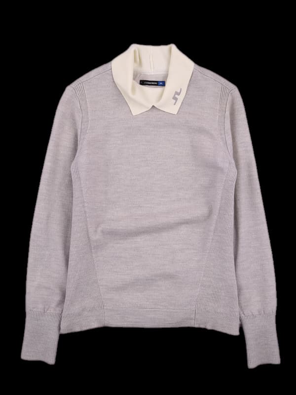 카라 로고 긴팔니트 