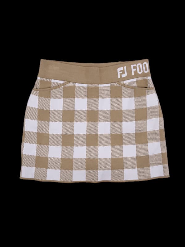 로고 밴딩 니트 스커트