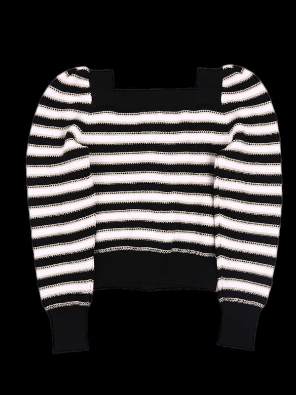 글로우 스트라이프 단추 가디건 