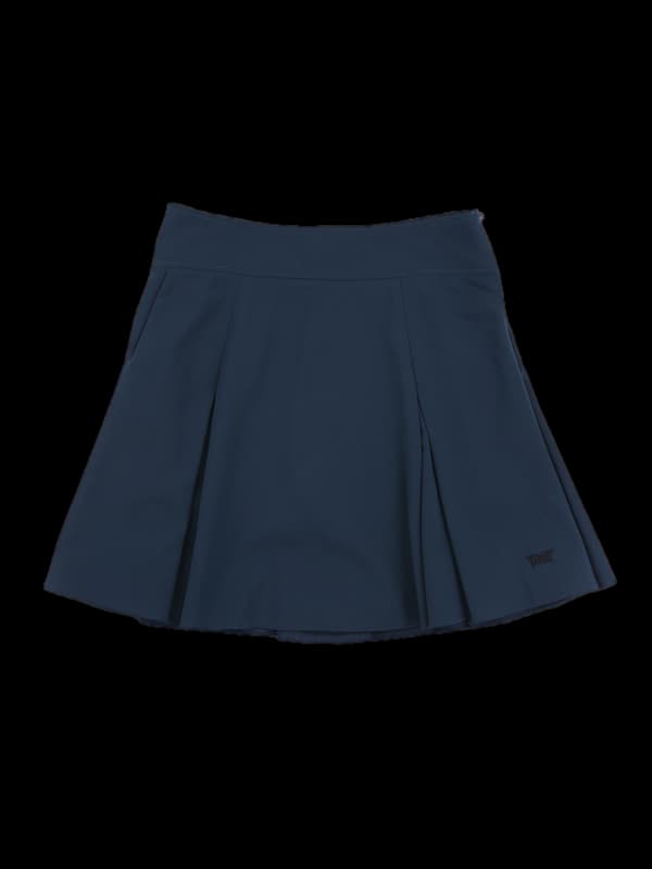 로고 주름 스커트 