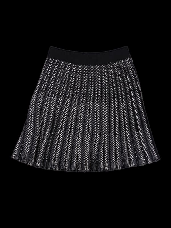 니트 플레어 스커트 