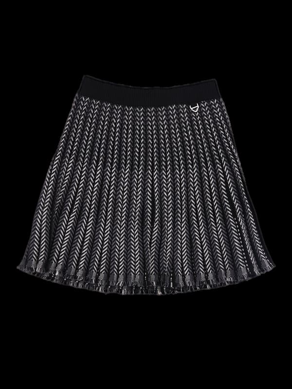 니트 플레어 스커트 