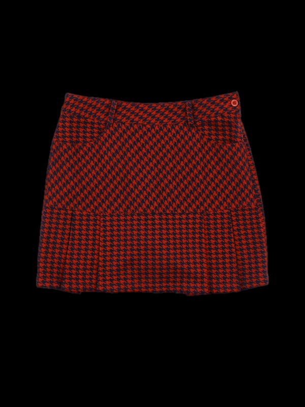 체크 주름 스커