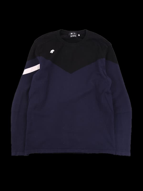 [남성] 로고 라운드 배색 긴팔니트