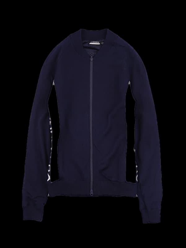 방풍 배색 니트집업 