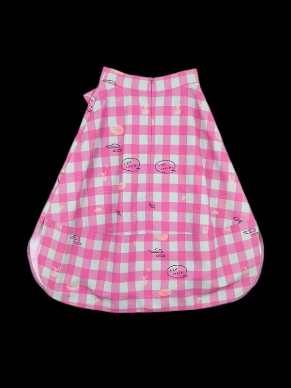 나일론 캐주얼 체크 스커트 