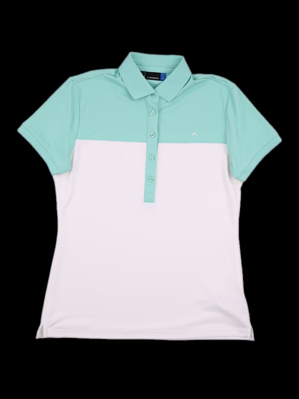 배색 반팔 카라티