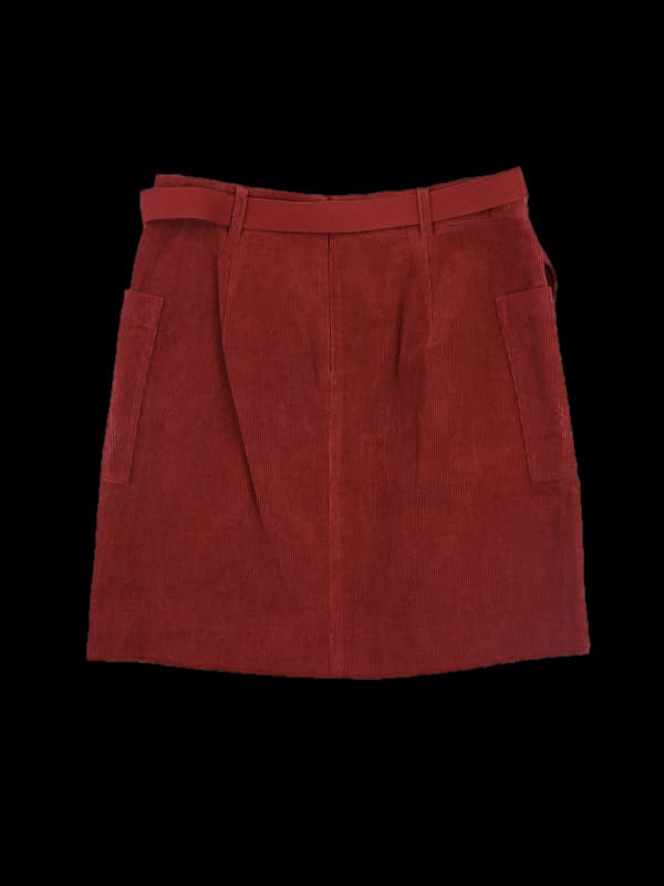 코튼 벨트 골덴 스커트 