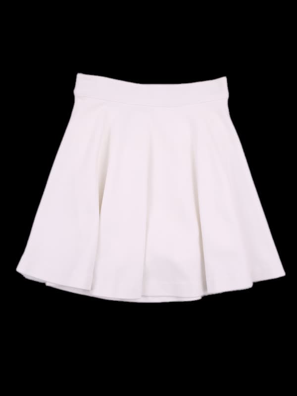 로고 플레어 스커트