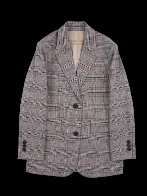 레이온 체크자켓 