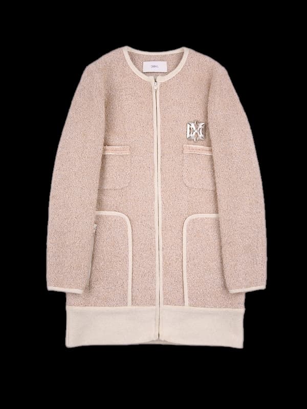 알파카 니트 집업 