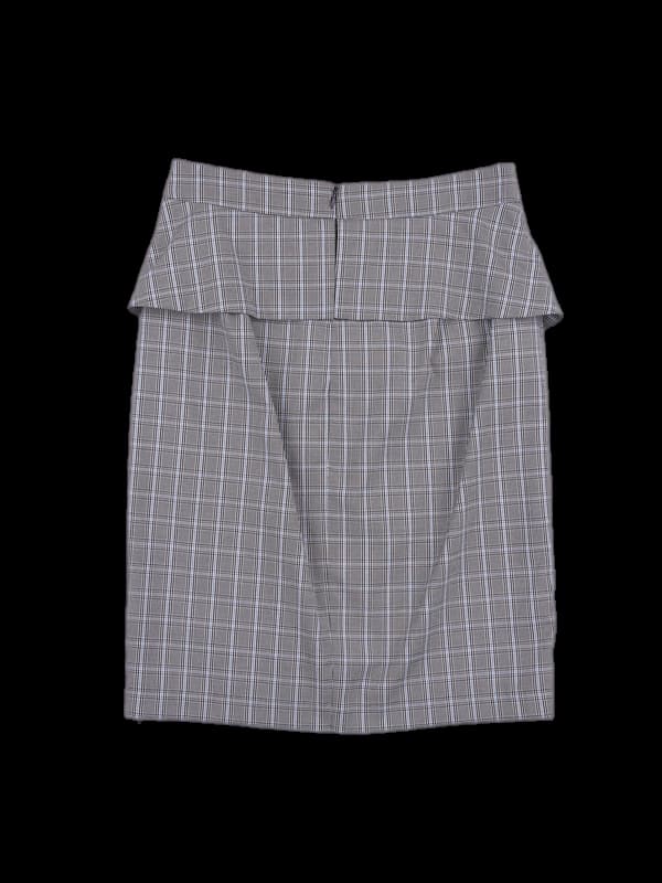 체크패턴 사선 미디스커트