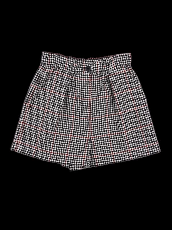 울 체크 반바지 