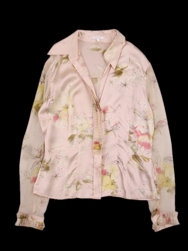 플라워 패턴 블라우스