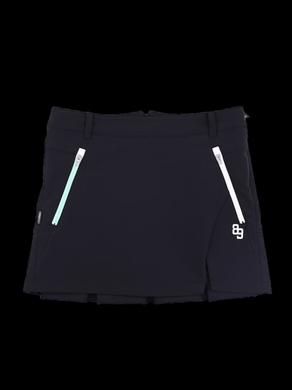 로고 트임 플리츠 스커트 