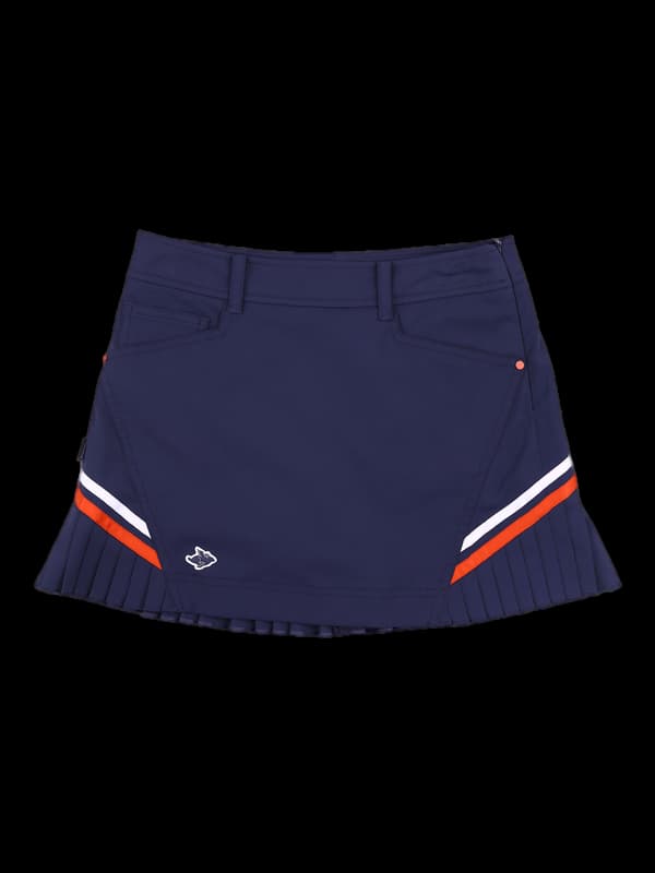 로고 사선 플리츠 스커트