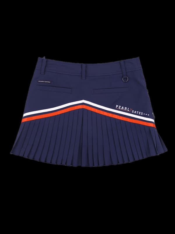 로고 사선 플리츠 스커트