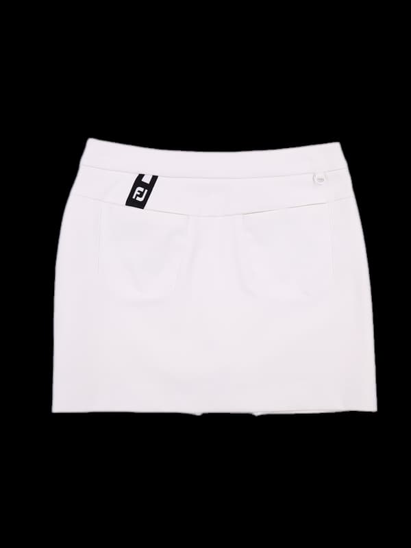 로고 트임 미니 스커트 