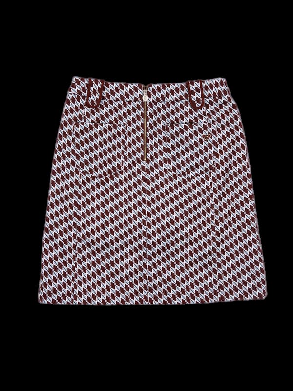 패턴 트임 미디스커트