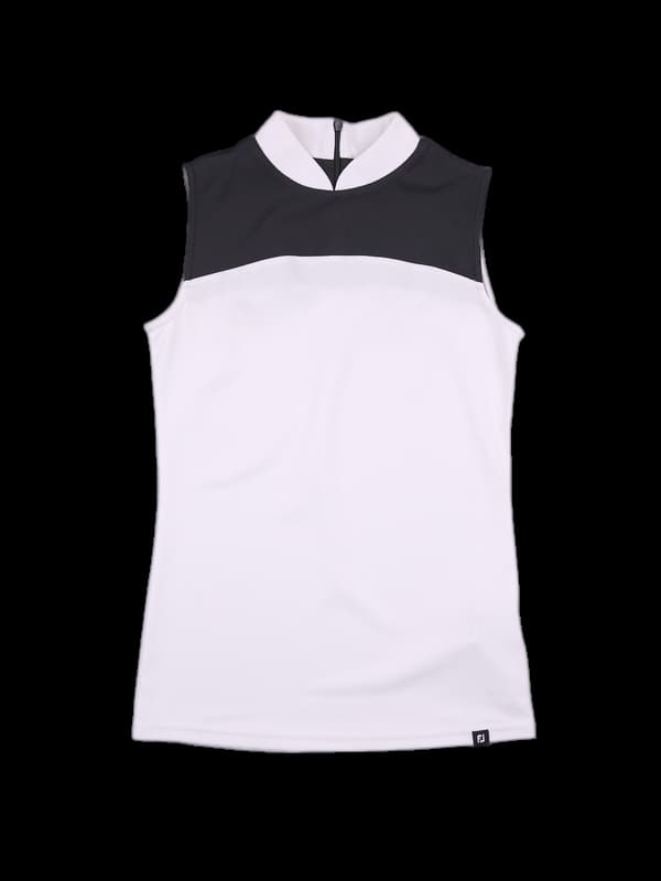 배색 카라 민소매