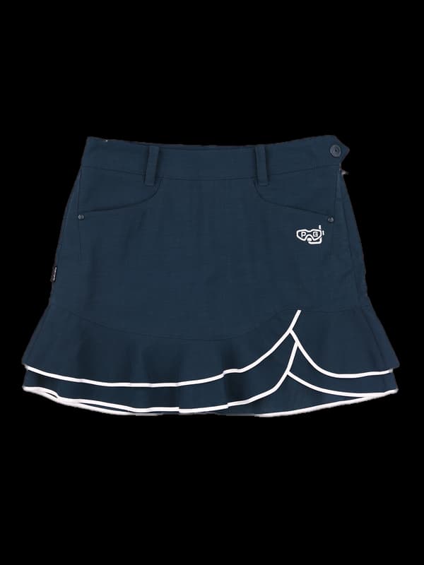 로고 플레어 스커트