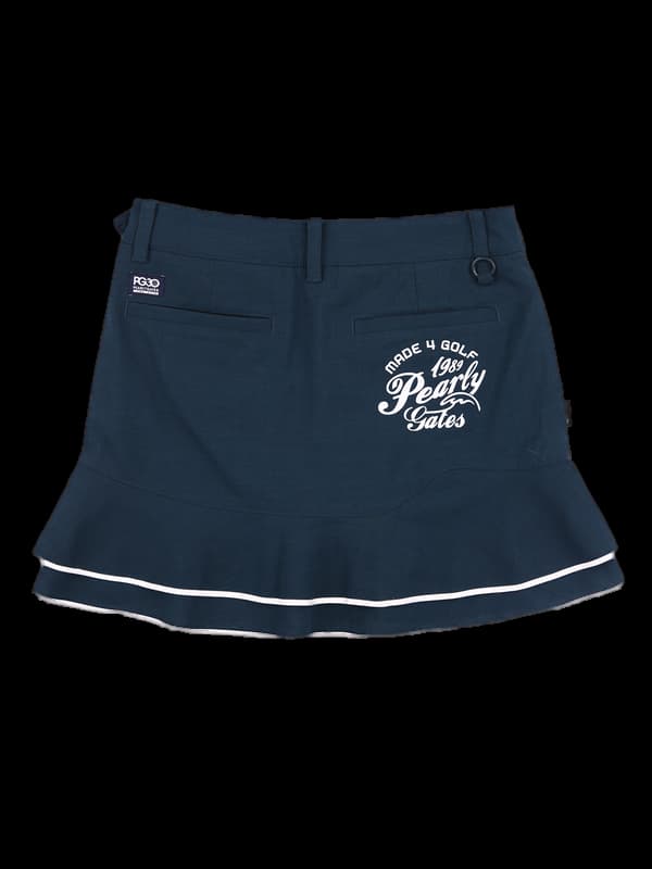 로고 플레어 스커트