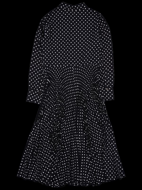 도트 카라 롱 원피스