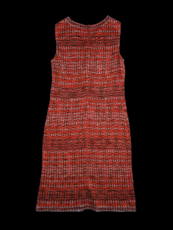 체크 펄장식 민소매 원피스