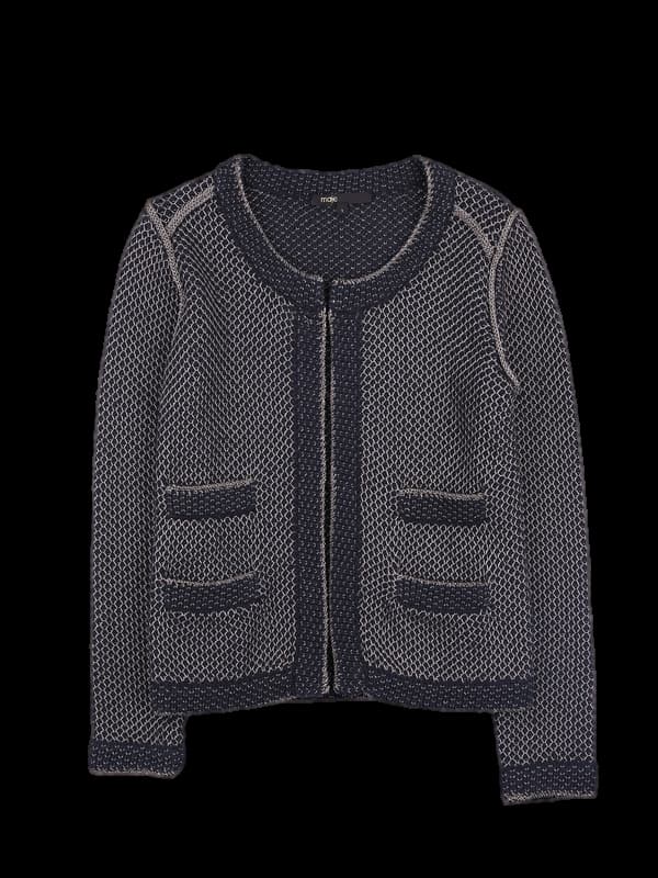 펄장식 긴팔가디건